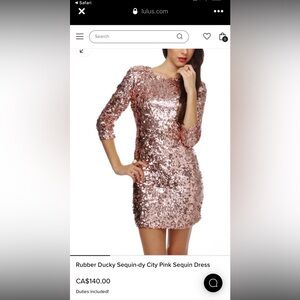 Lulus Rubber Ducky Sequence Mini Dress. Size small.